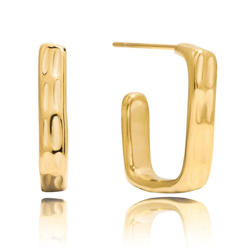 Starke rechteckige Creolen