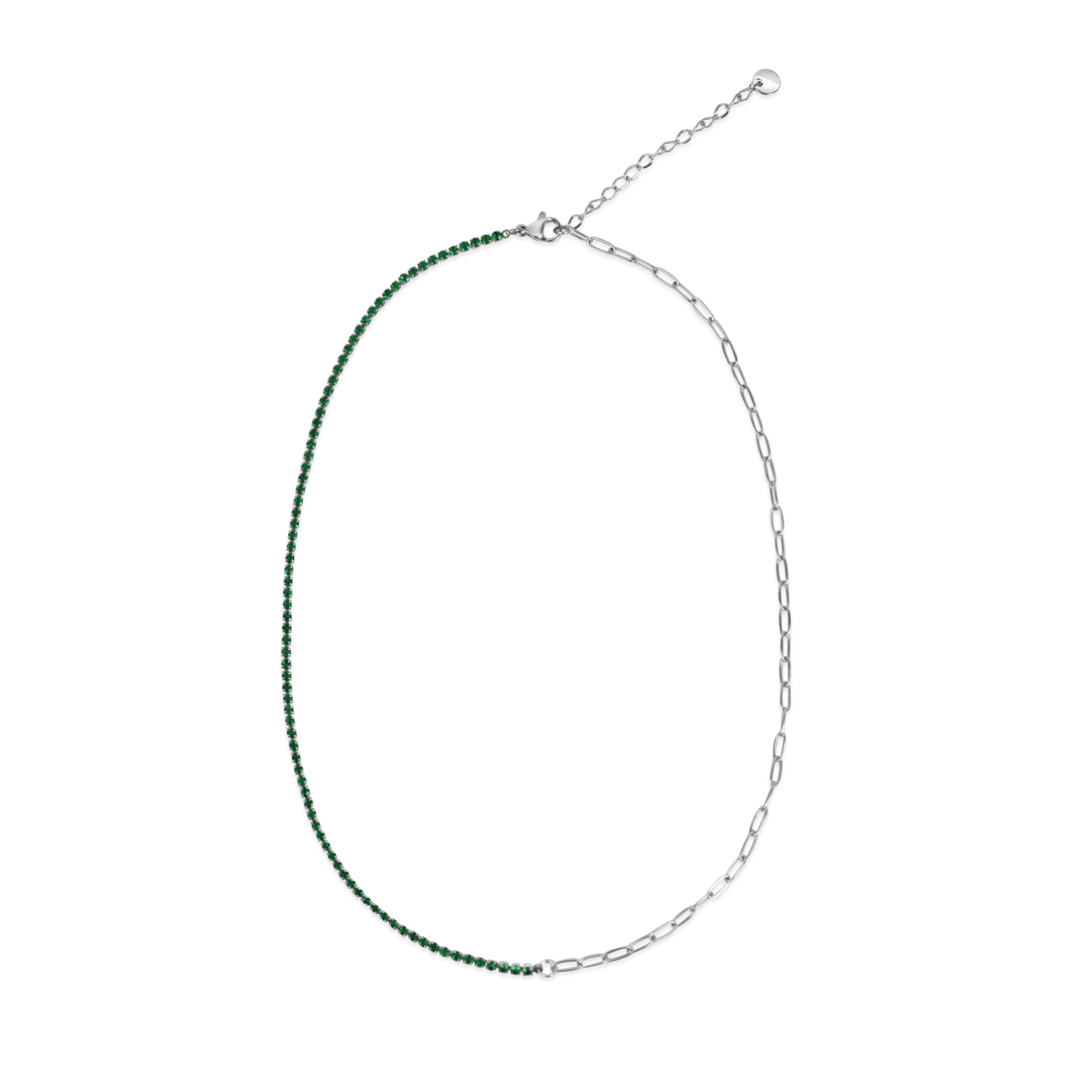 Halskette Tennischain Petit Grün