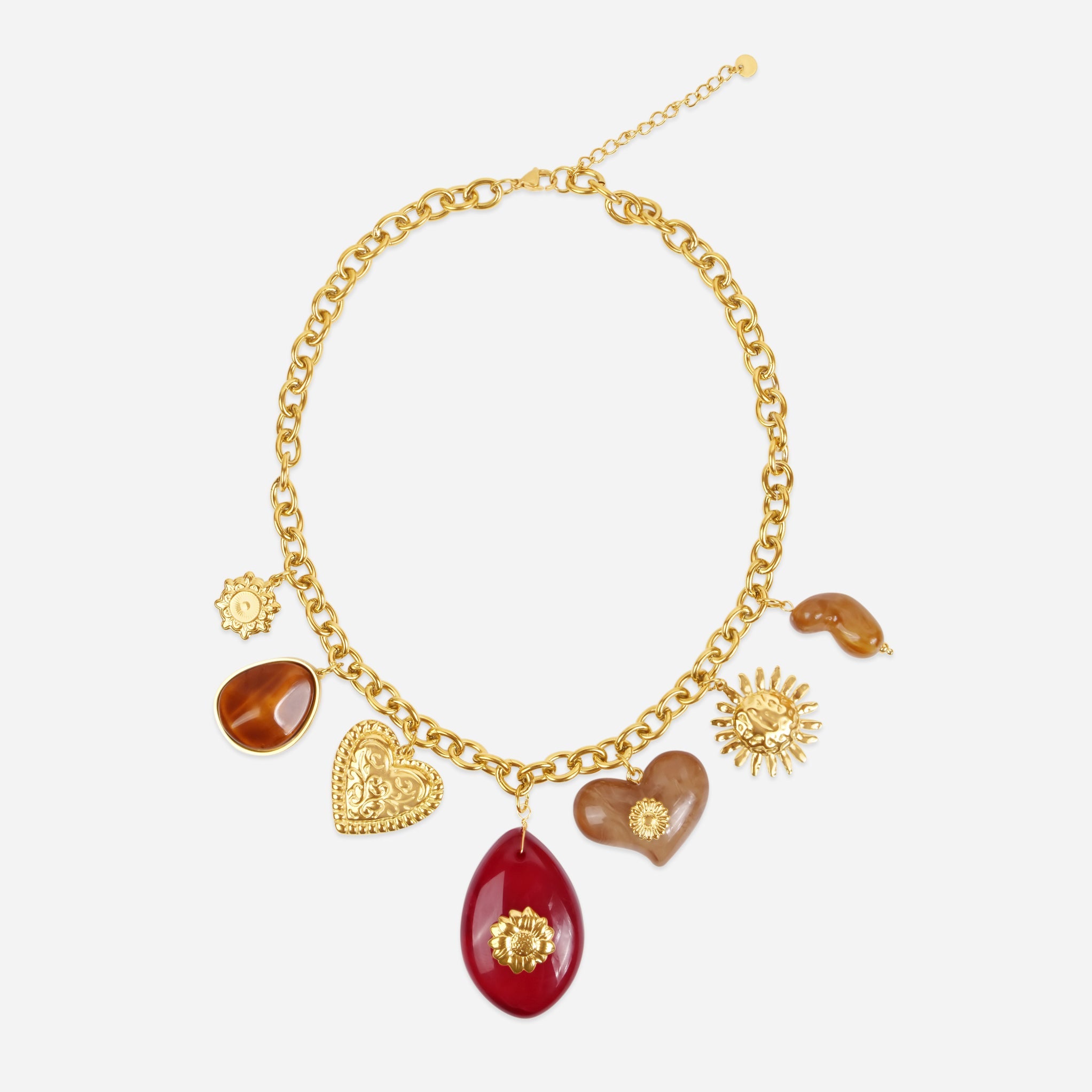Огърлица с висулка Златен залез/Golden Sunset Charm Necklace