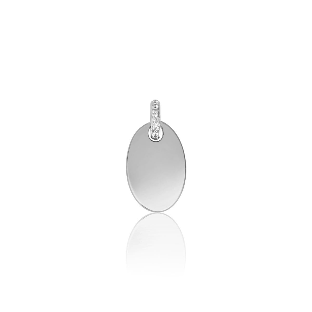 Овален талисман за гравиране с цирконии