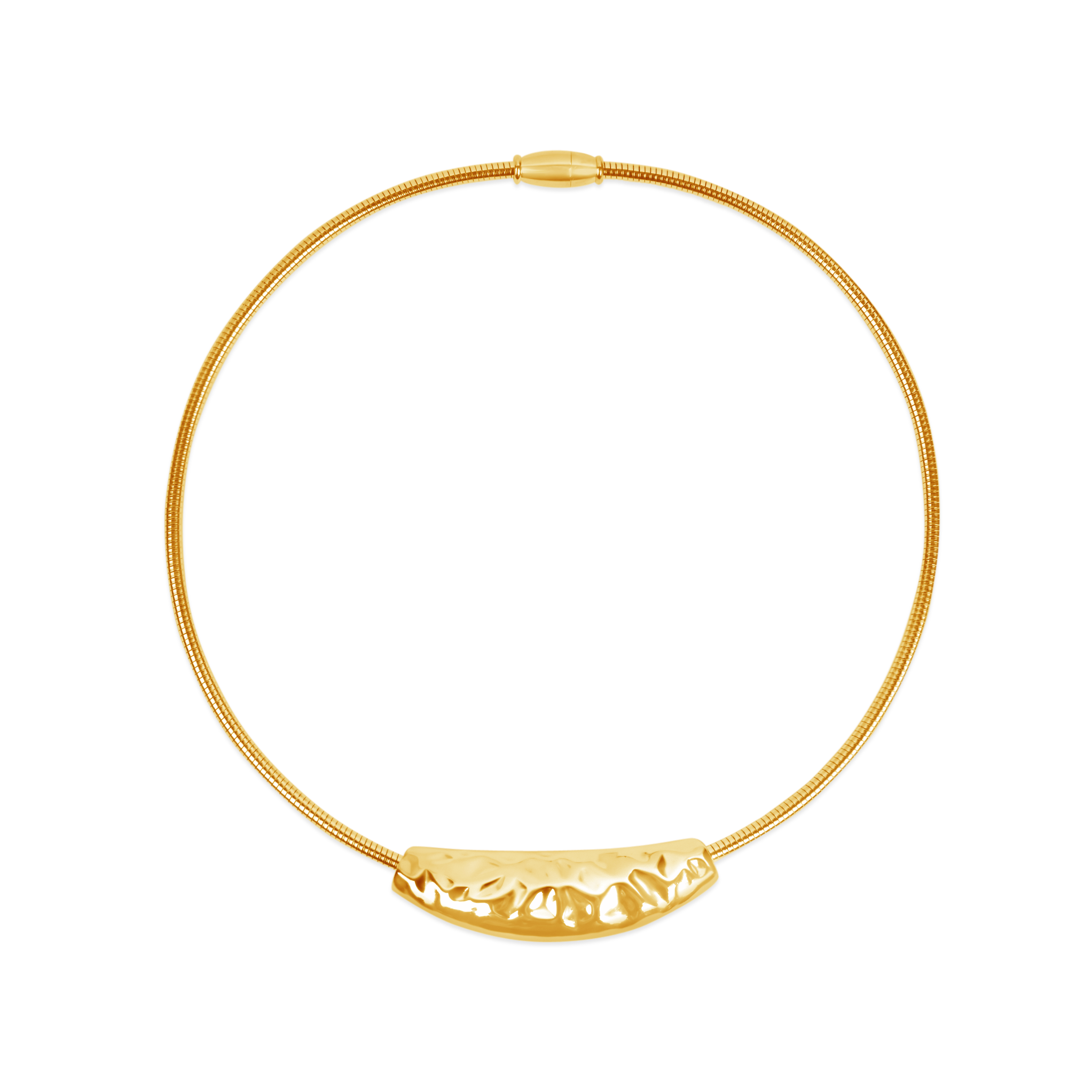 Колие акцент от тел с кован ефект/hammered Statement Necklace magnetic