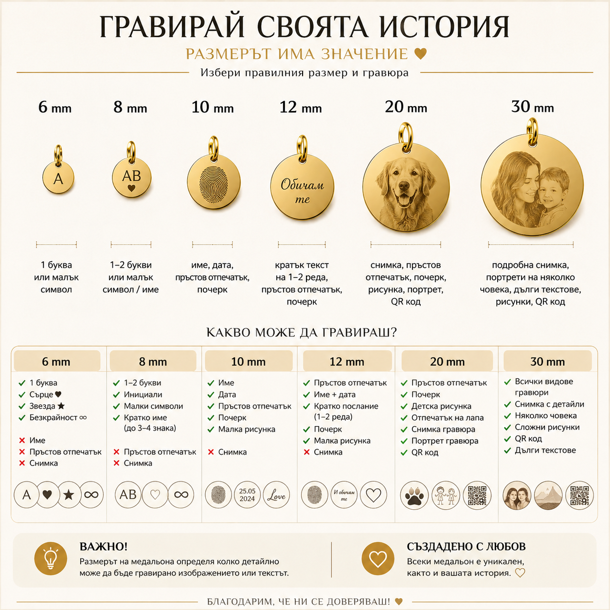 Винтидж талисман за гравиране 12mm