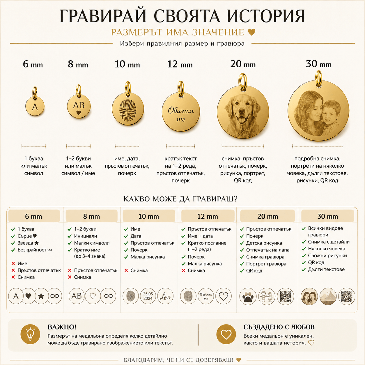 Винтидж талисман за гравиране 12mm