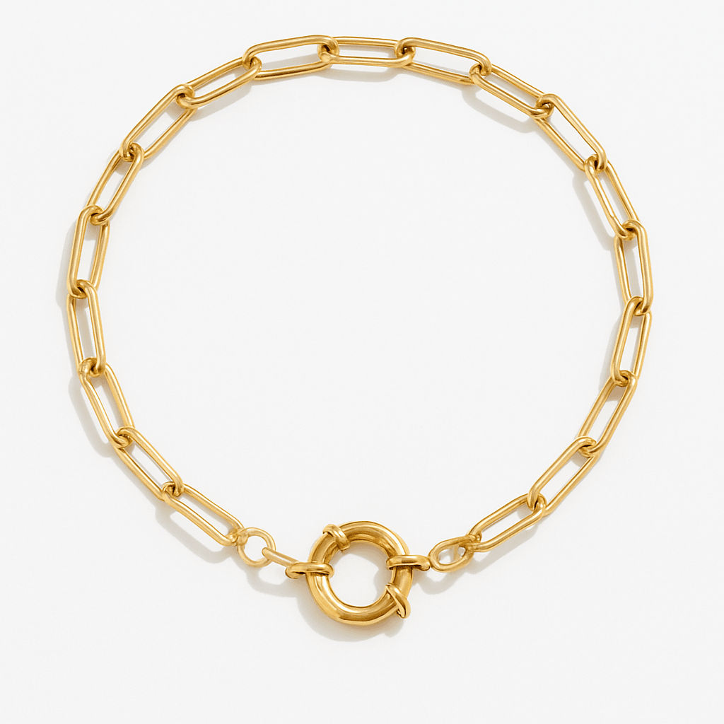 Charm Paperclip Bracelet with Vintage Clasp - Clout Vienna#