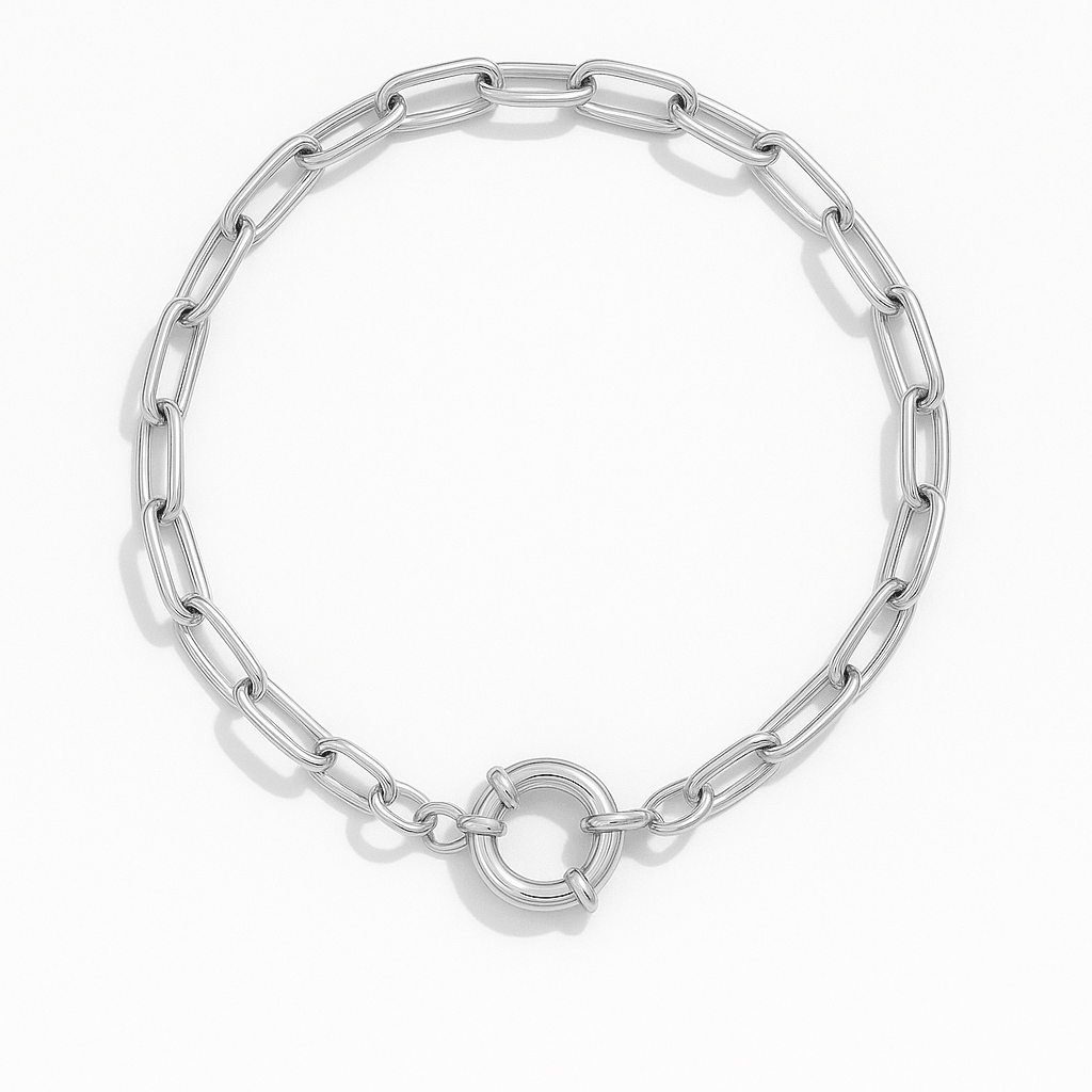 Charm Paperclip Bracelet with Vintage Clasp - Clout Vienna#