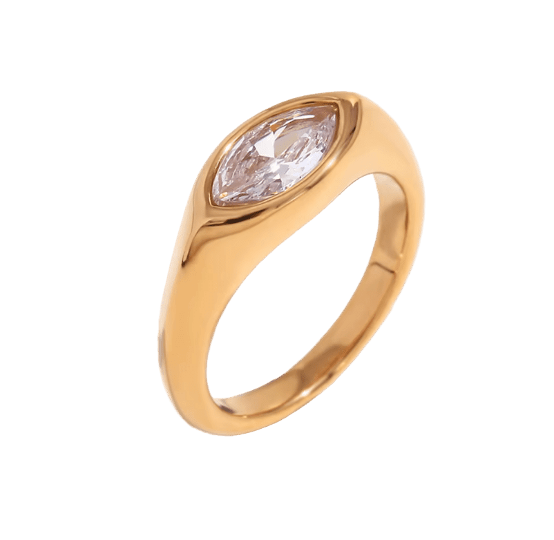 Golden Marquise Ring - Clout Vienna