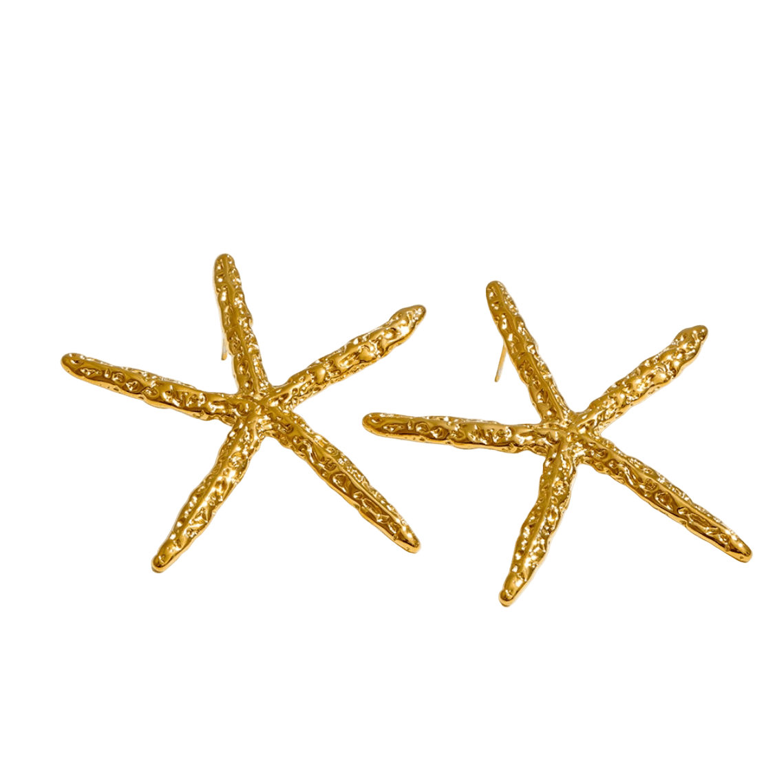 Golden Starfish Statement Earrings - Clout Vienna