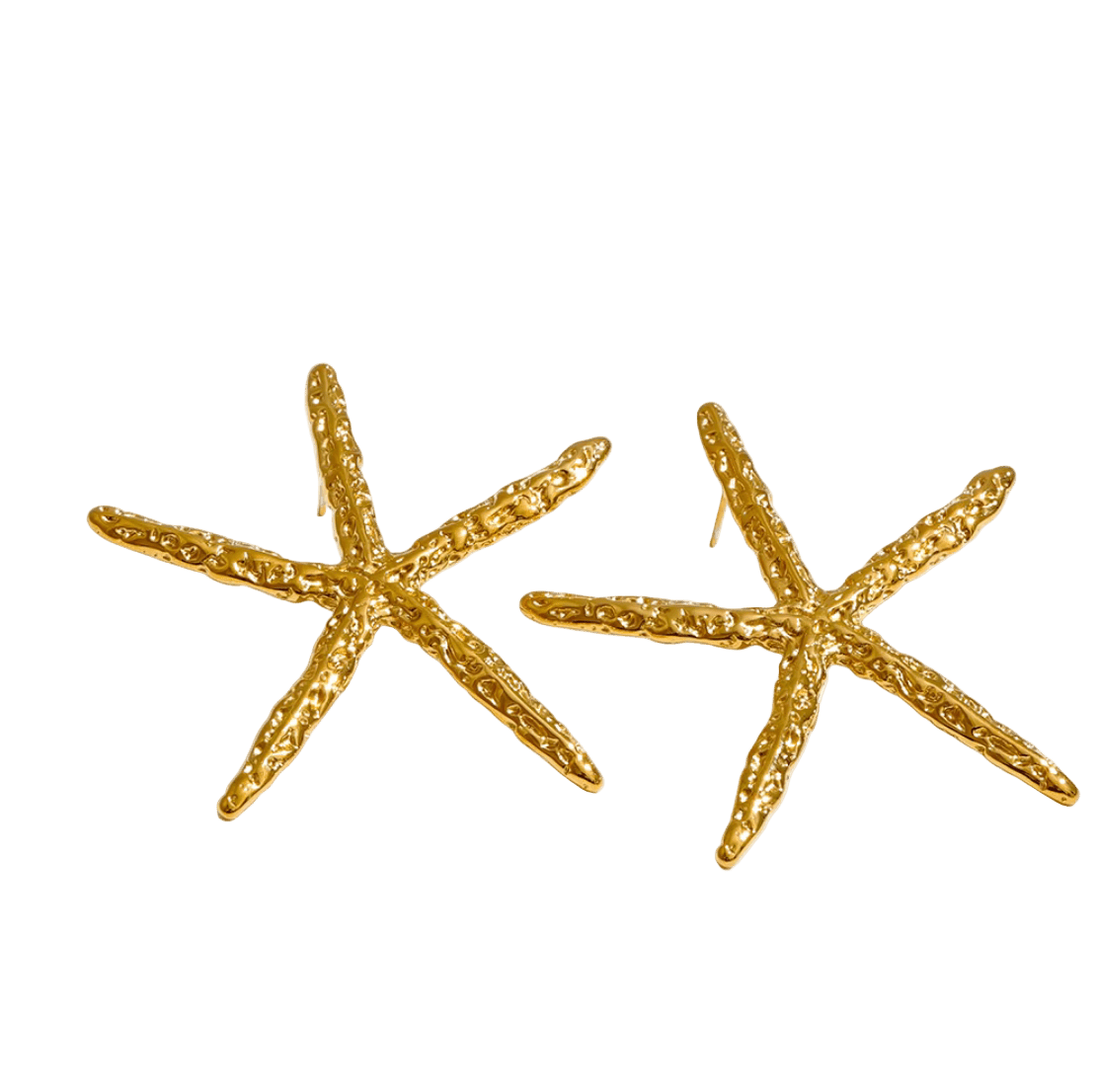Golden Starfish Statement Earrings - Clout Vienna