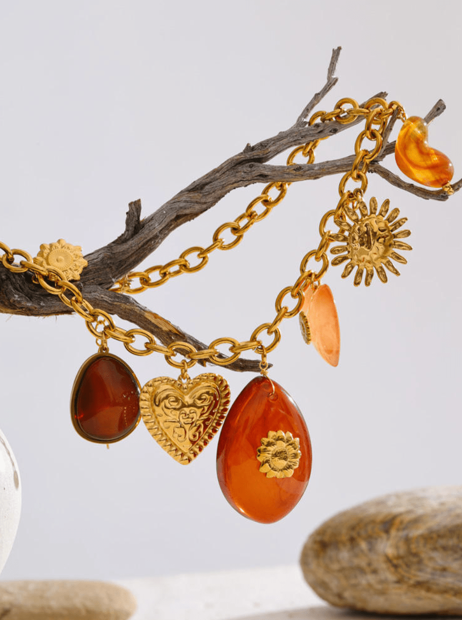 Golden Sunset Charm Halskette - Clout Vienna