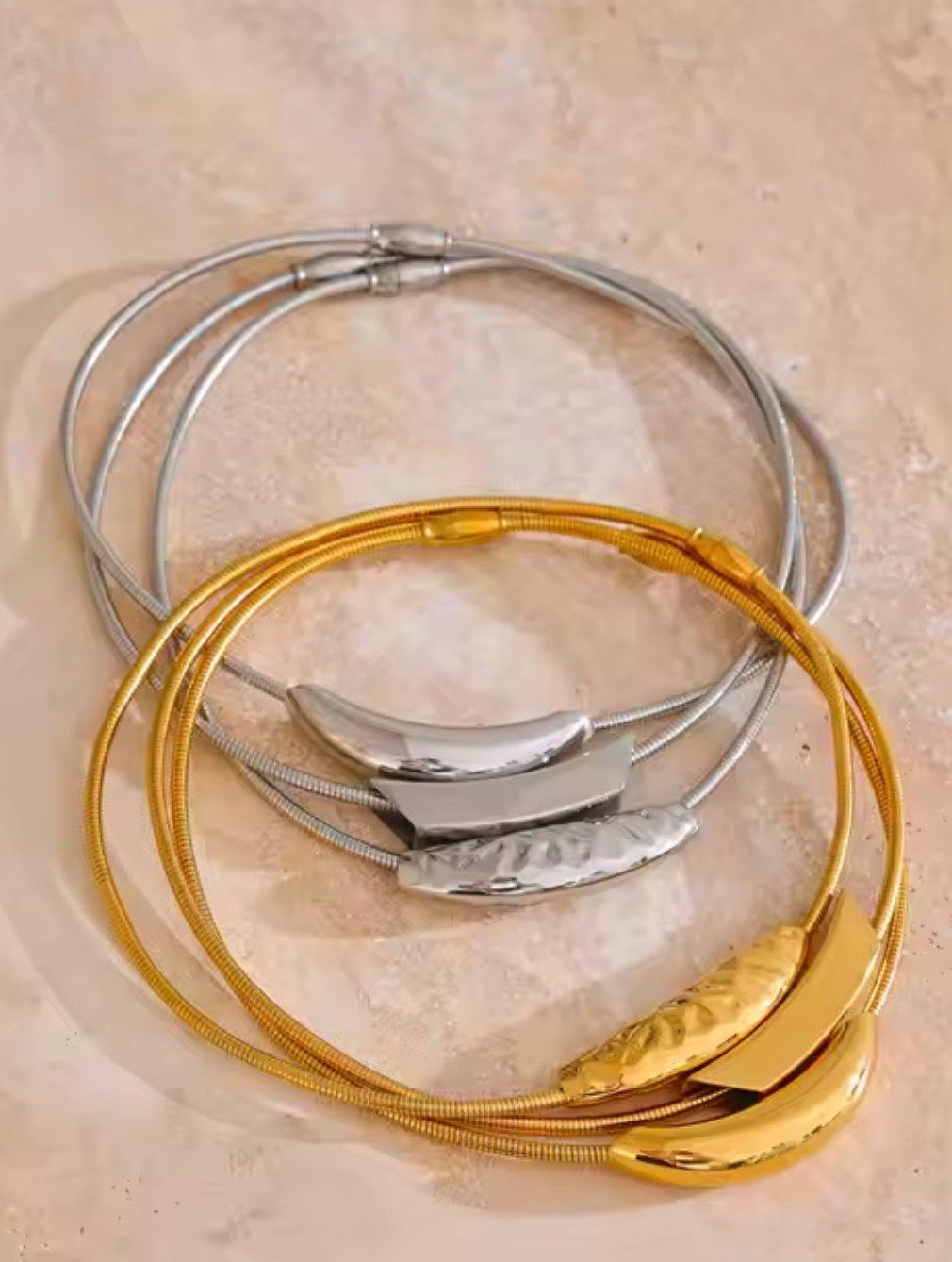 Hammered Statement Wire Halskette - Clout Vienna#