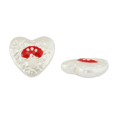 Handbemalte Acrylperle mit Pilz - Clout Vienna