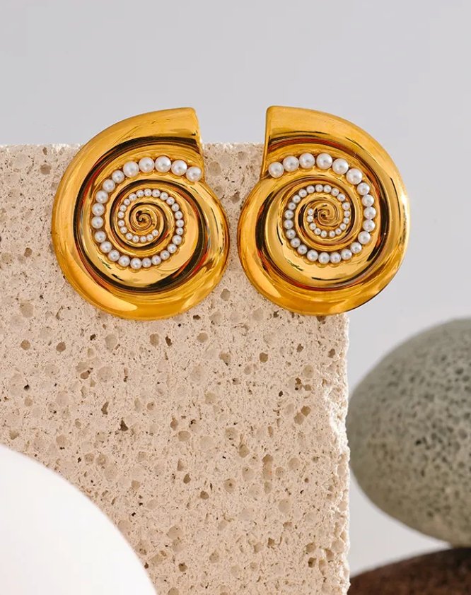 Muschel Statement Ohrringe - Clout Vienna#