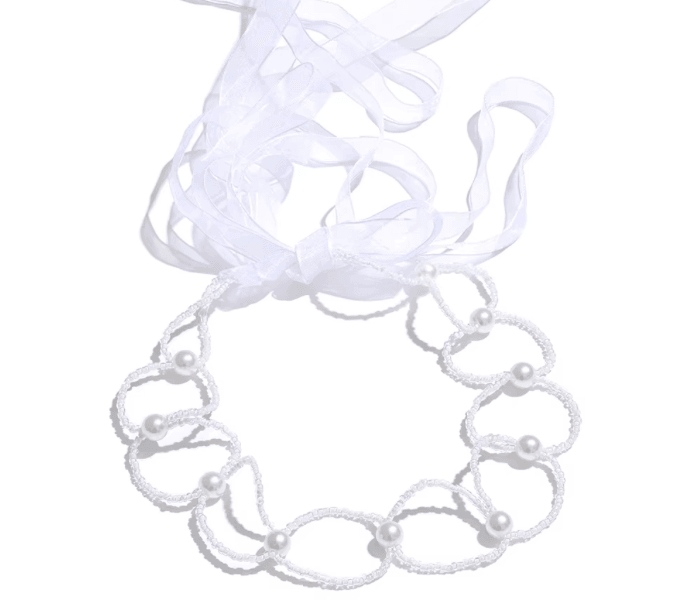 Pearl Whisper Ribbon Choker - Clout Vienna