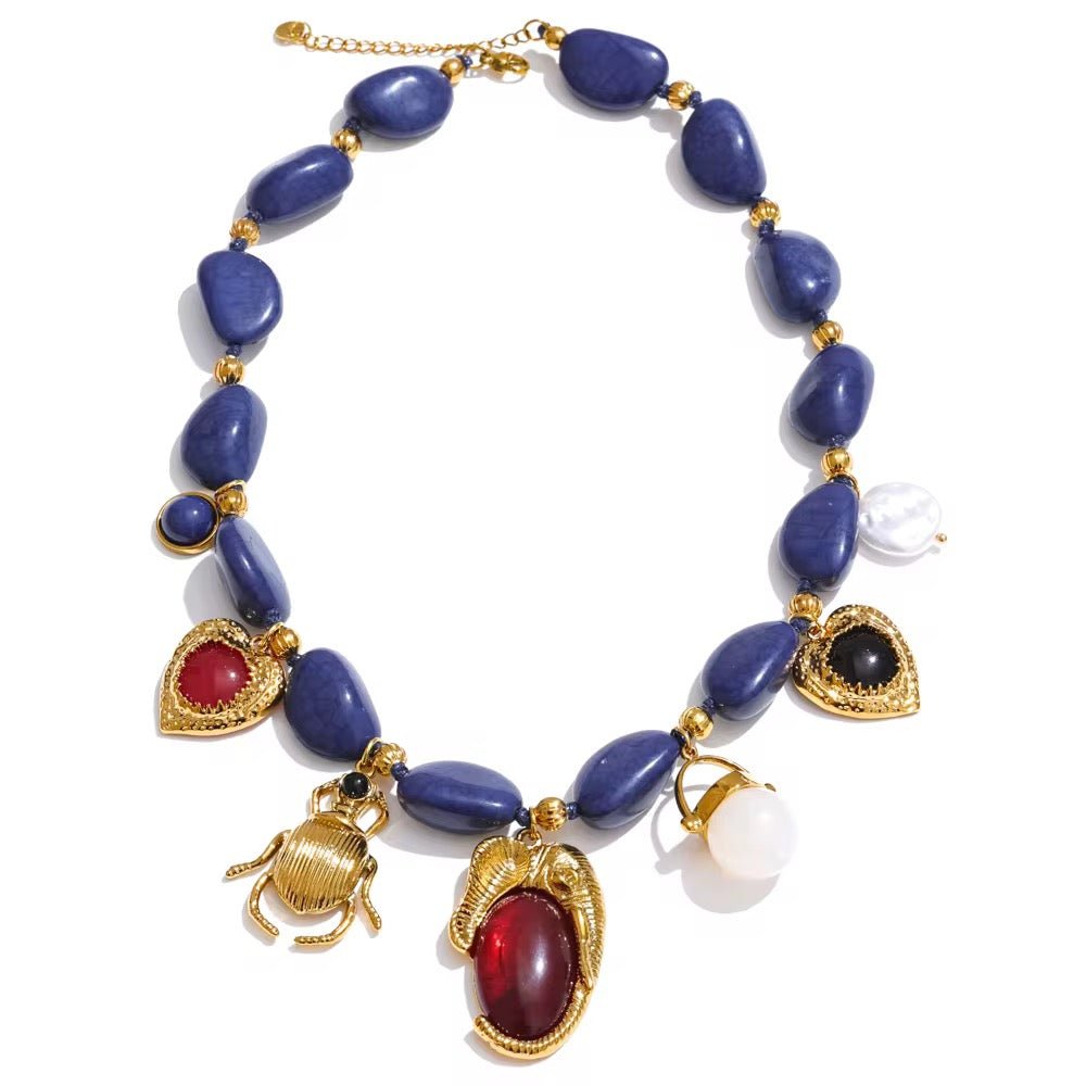 Royal Blue Charms Halskette - Clout Vienna