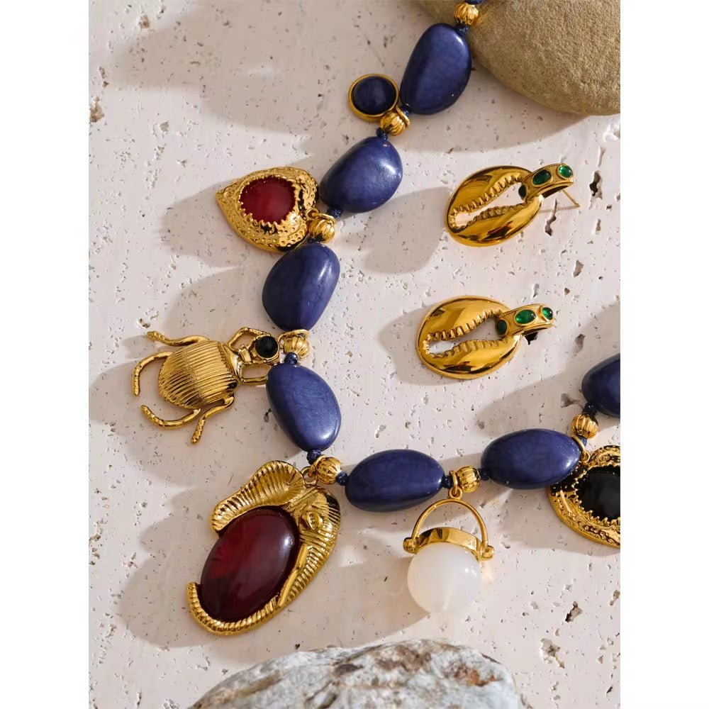 Royal Blue Charms Halskette - Clout Vienna