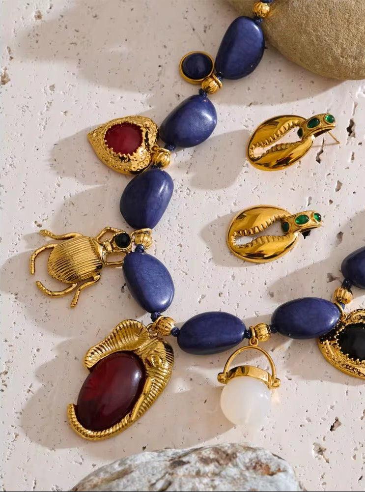 Royal Blue Charms Halskette - Clout Vienna