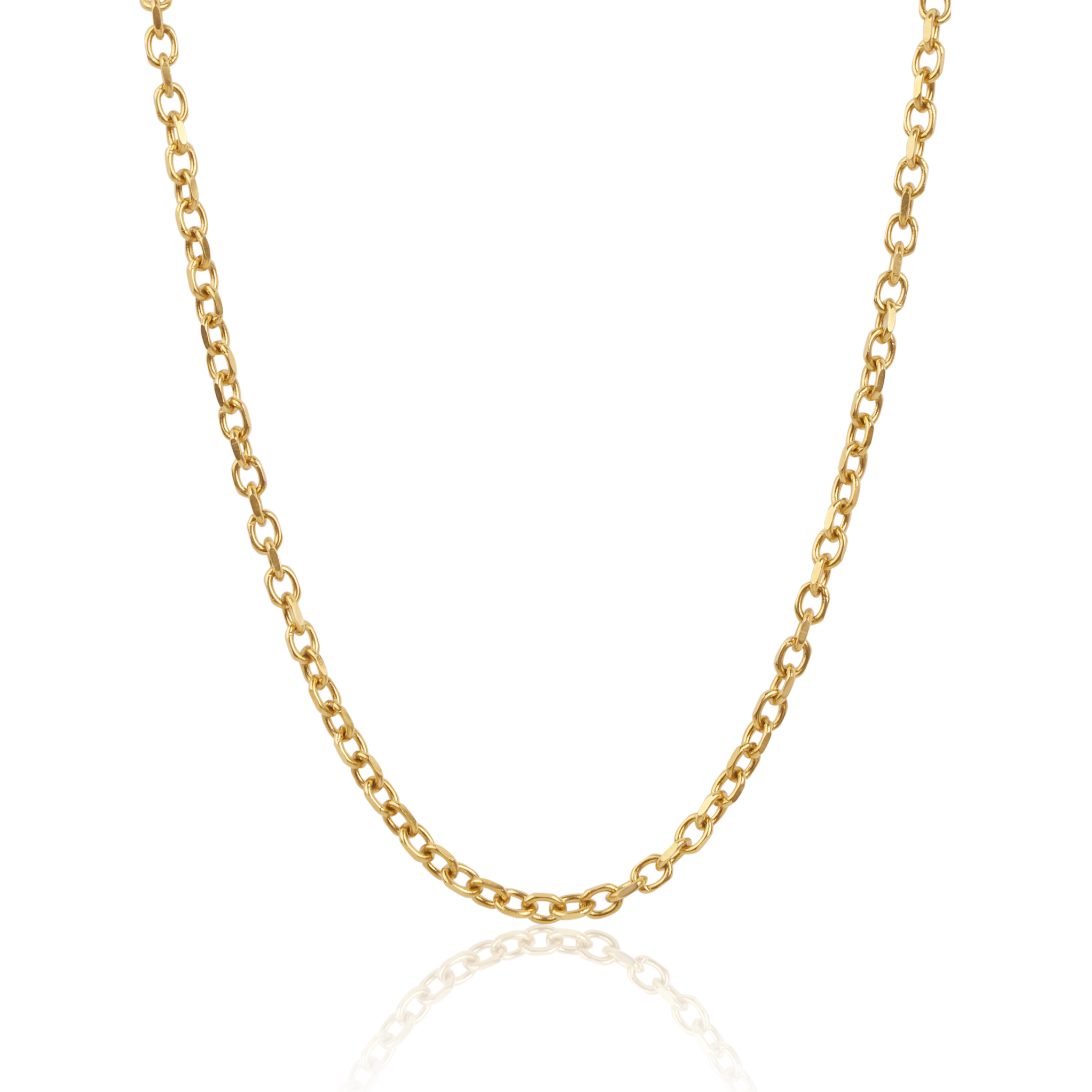 Диамантено шлифована анкерна верижка с кръгла закопчалка/Diamond-cut anchor chain with round clasp