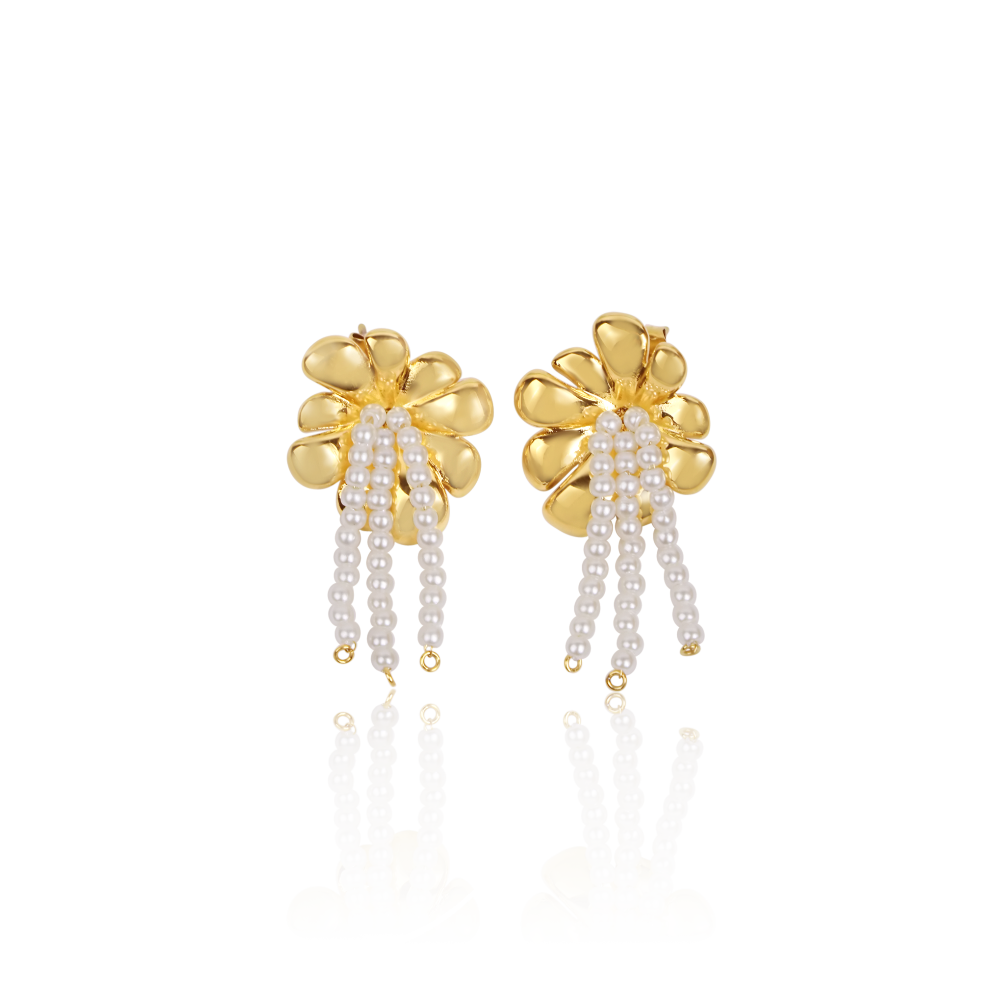 Обеци Перлен цвят