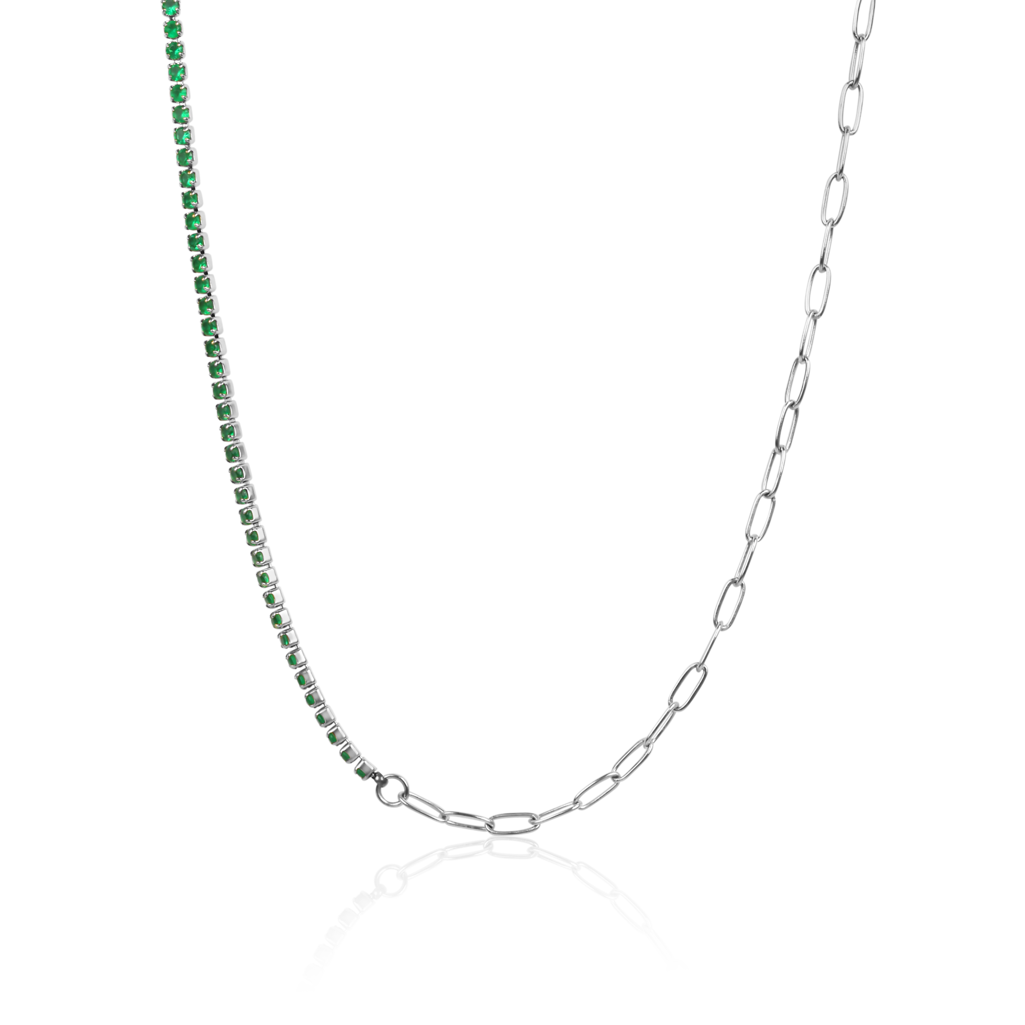 Halskette Tennischain Petit Grün