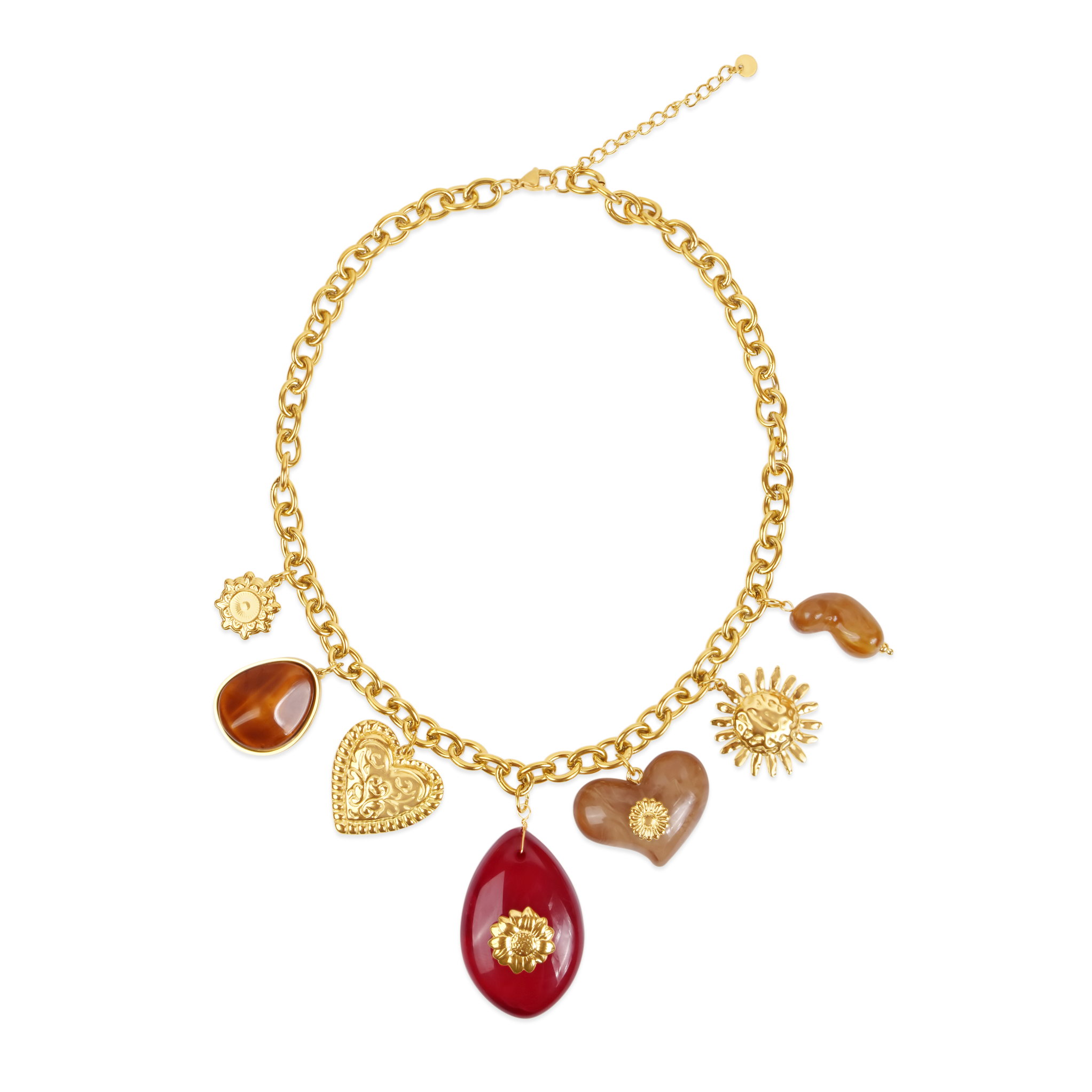 Колие със златен залез