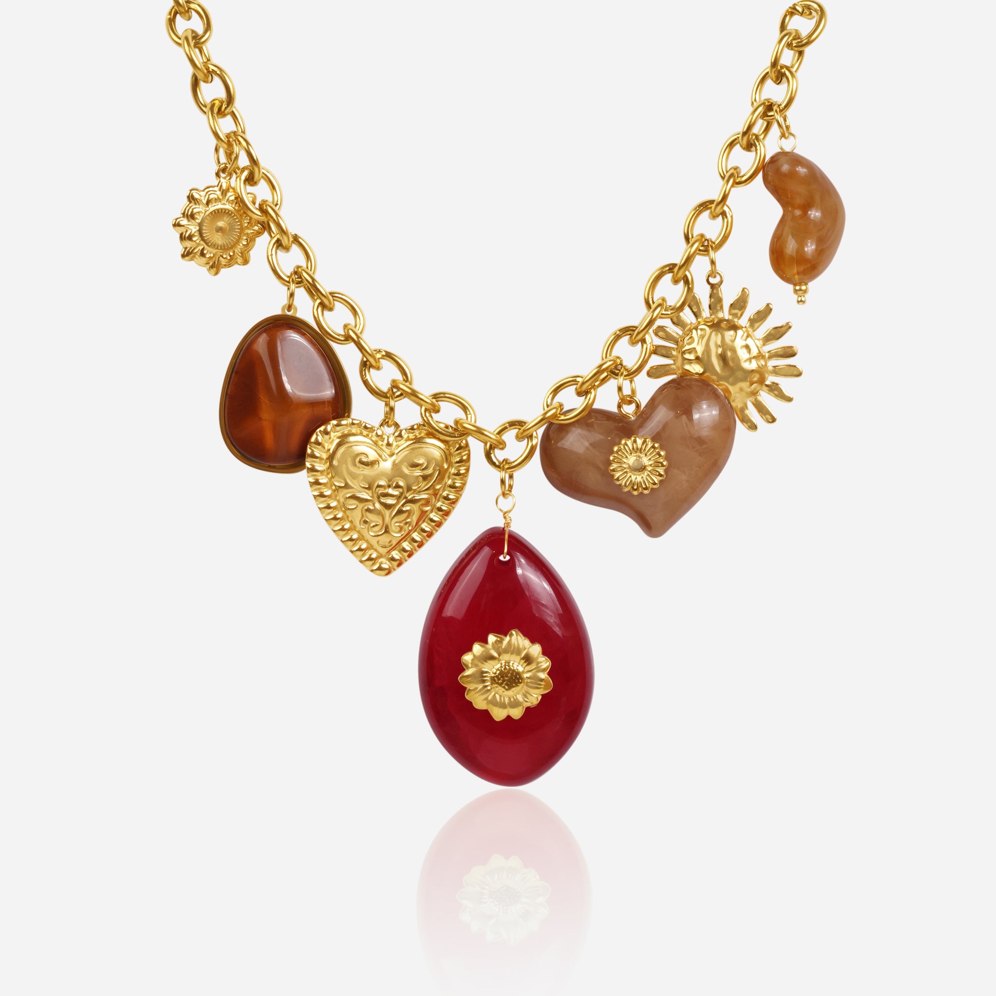 Колие със златен залез