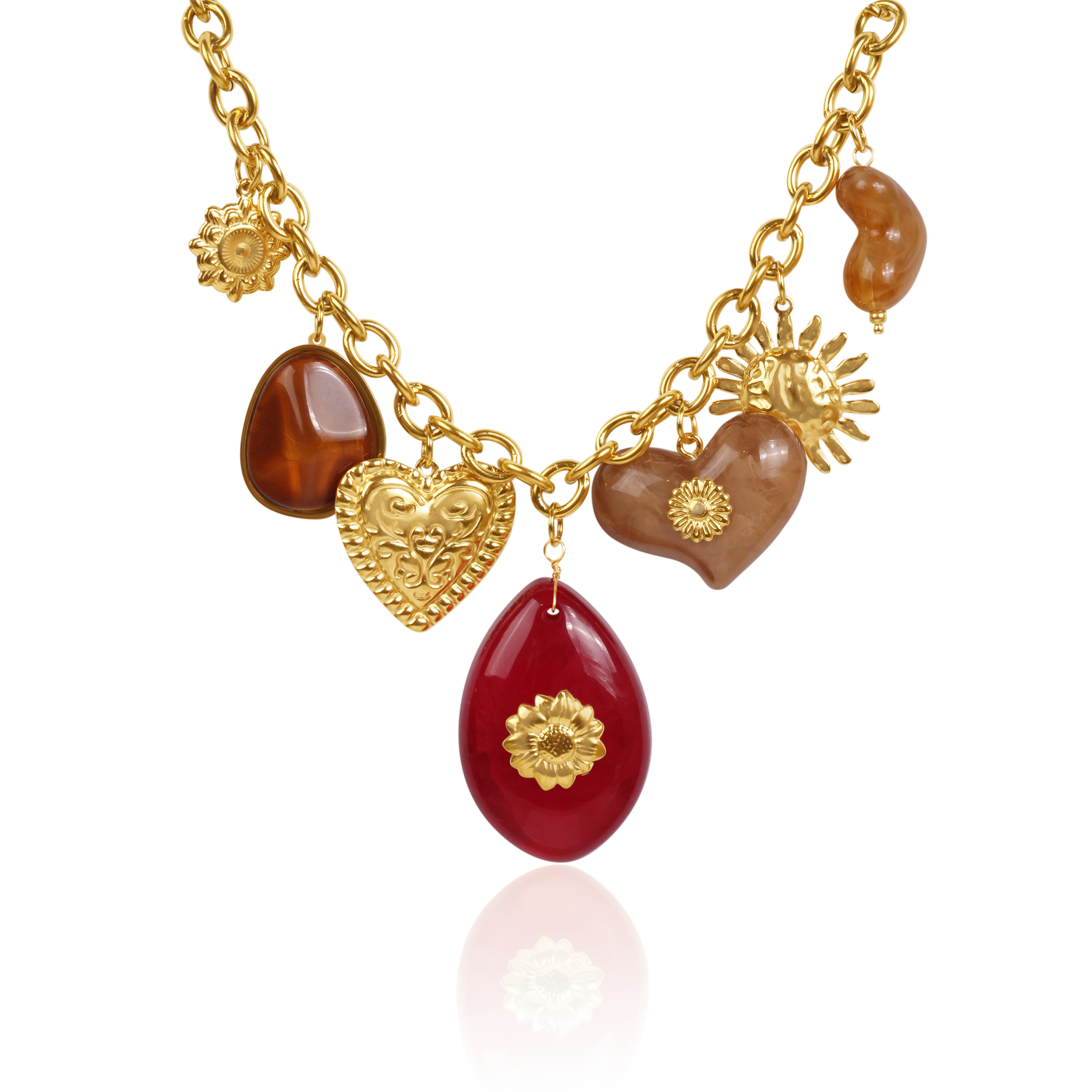 Колие със златен залез