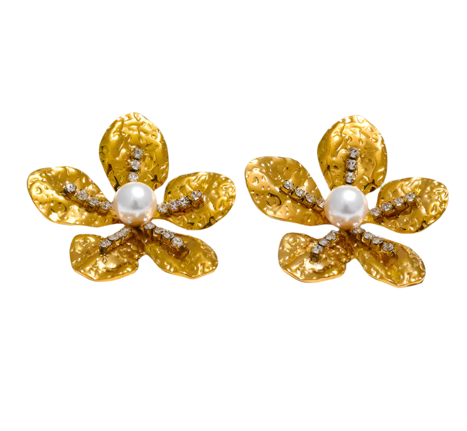flower statement earrings