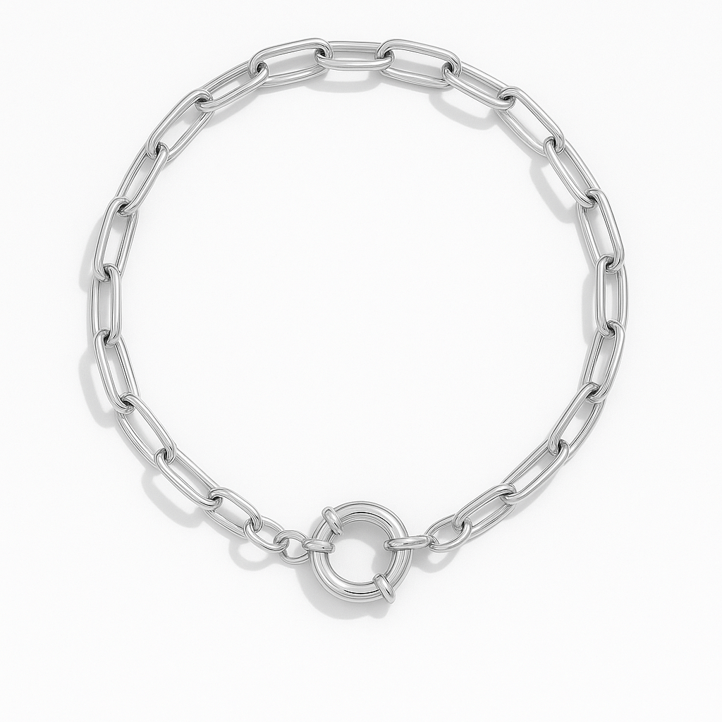 Charm Paperclip Bracelet with Vintage Clasp - Clout Vienna#