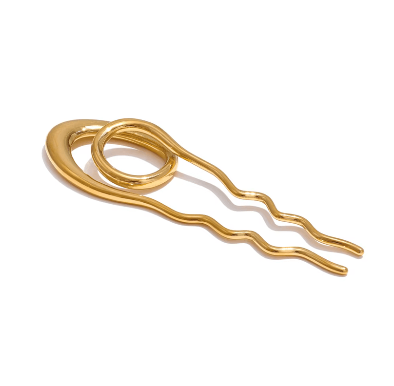 Golden Wave Hair Pin - Clout Vienna