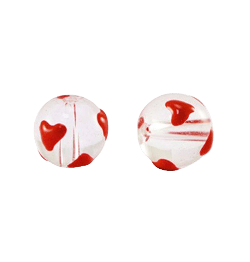 Handbemalte Glasperle mit Herzen - Clout Vienna