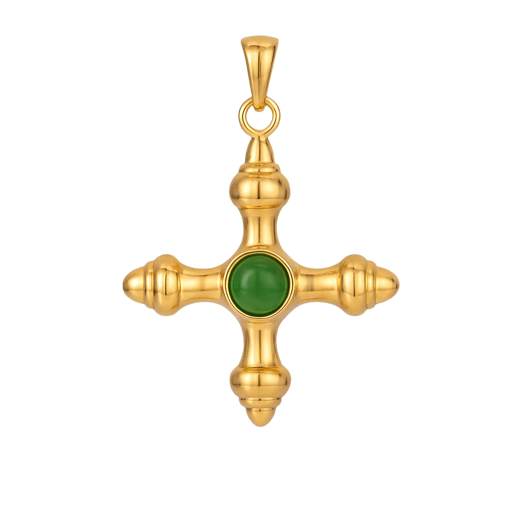 Kreuz mit grünem Stein - Clout Vienna#