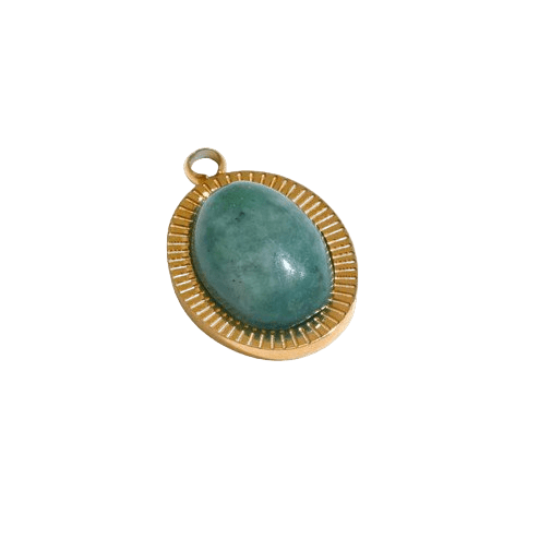 Round big Charm with Aventurine - Clout Vienna