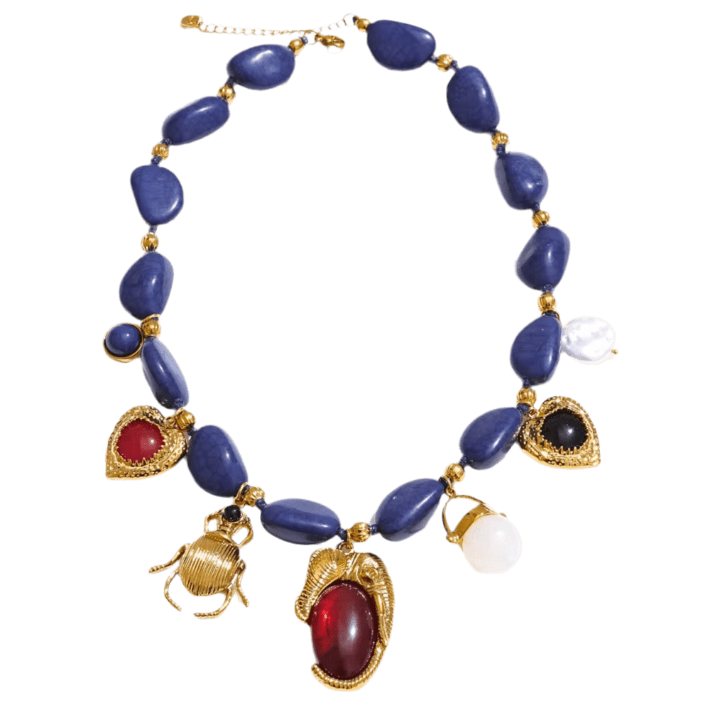 Royal Blue Charms Halskette - Clout Vienna