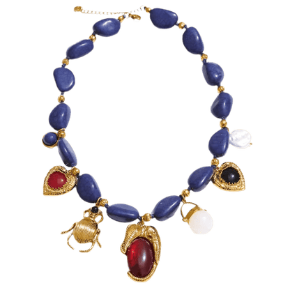 Royal Blue Charms Halskette - Clout Vienna