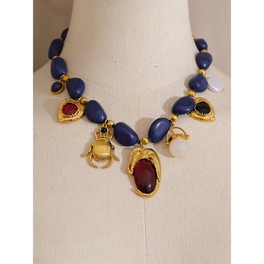 Royal Blue Charms Halskette - Clout Vienna