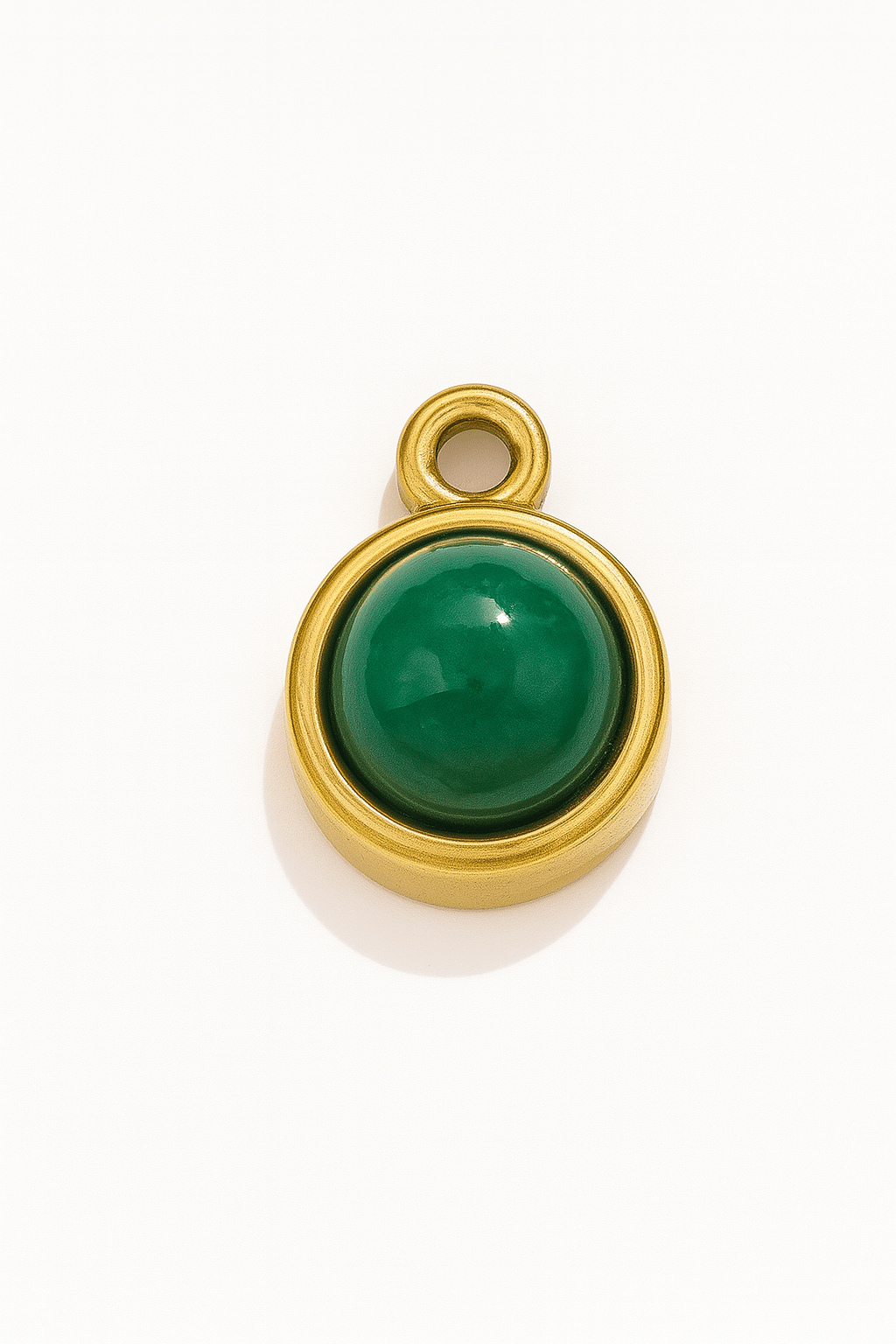 Runder grüner Jade Charm - Clout Vienna
