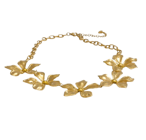 Statement Halskette mit Blumen - Clout Vienna