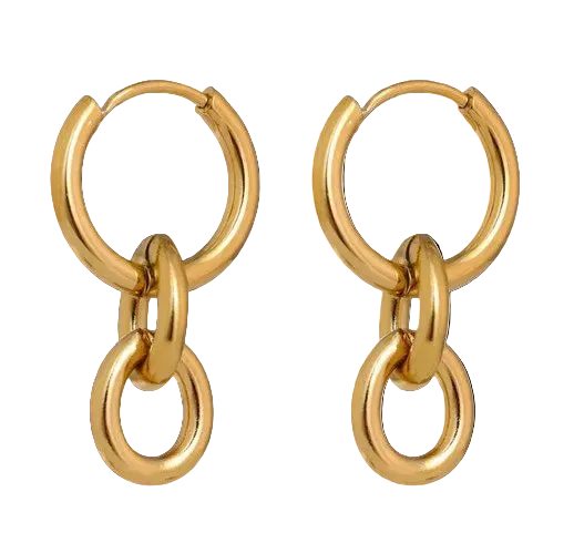 Изящни обръчи с верижка 