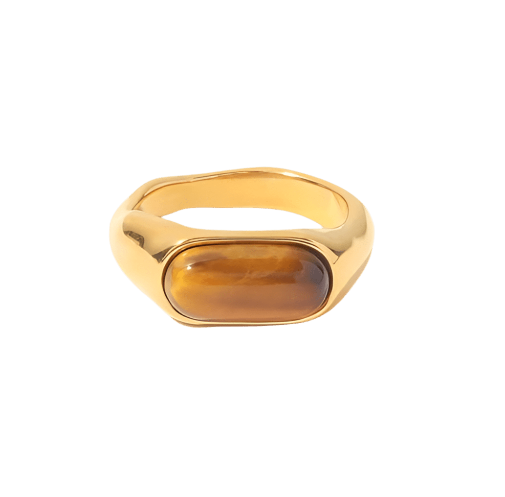 Tiger Eye Signet Ring - Clout Vienna#